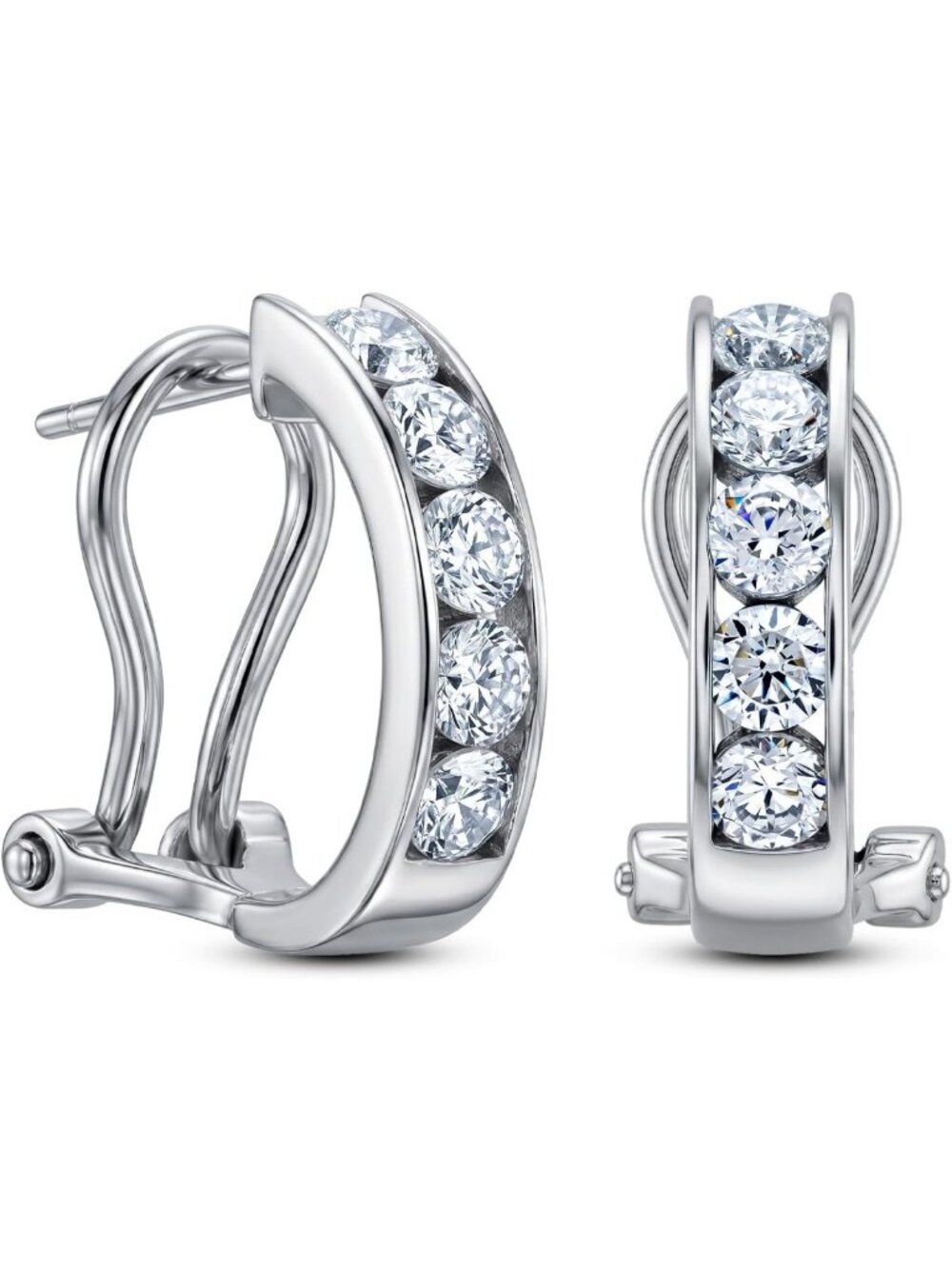Sterling Silver 925 Stud Earrings for Women | Omega Back Jewelry Gift | Daily